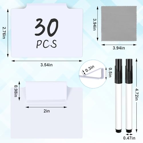 33PCS Basket Labels Clip On, 30 Labels for Storage Bins Removable