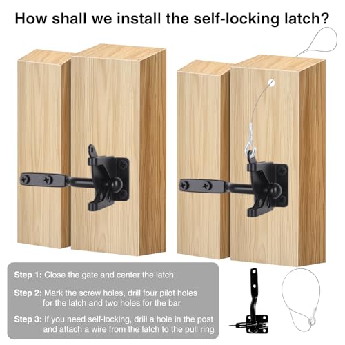 Anti Sag Gate Kit Heavy Duty Gate Hardware Kit for Wooden Gate Fence - size: 2 sets