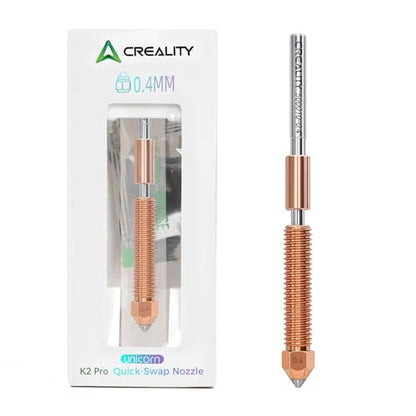 Creality Official K2 Pro Nozzle Upgraded, 0.4mm 1 PCS Larger Cavity Quick-Swap K2Pro Nozzle, Copper Alloy and Hardened Steel Hotend Nozzle Replacement Accessories for 3D Printer K2 Pro Combo - style: 1PCS 0.4mm-K2 Pro