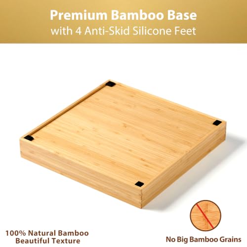 Umilife Bamboo Desk Drawer Organizer, Wood Office Junk Tray, 12"x12" - size: 12"x12"