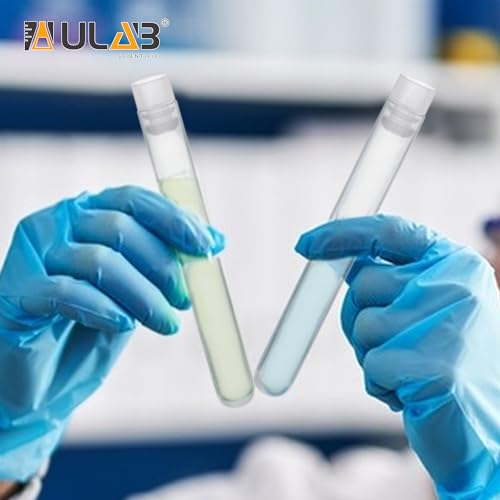 ULAB Plastic Test Tubes with Flange Stoppers, 50pcs of Dia.16x125mm Party Tubes, Nature Color, 50pcs PE Flange Stoppers, Dia.16mm, Nature Color, UTT1015 - style: Nature Color