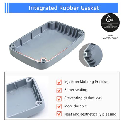 Outdoor Junction Box IP66 Waterproof, Weatherproof Electrical Box 4.9x3.3 - color: Gray, size: 4.87x3.25x2.25"