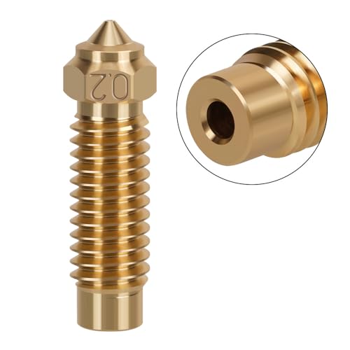 Multi Size Nozzles for ELEGOO Neptune 4 Plus/4Max 3D Printer, Brass Hotend Nozzles 0.2/0.4/0.6/0.8/1.0mm,M6 Thread High Temperature Pointed Wear Resistant Nozzle Cleaning Kit (0.2mm)
