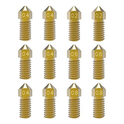 Brass Nozzle Kit for AnkerMake M5/M5C, 0.2-0.8mm, 12PCS - size: Mixed size 12 pack-brass