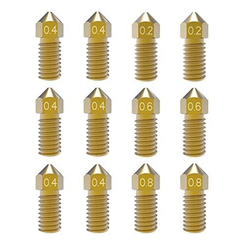 Brass Nozzle Kit for AnkerMake M5/M5C, 0.2-0.8mm, 12PCS - size: Mixed size 12 pack-brass