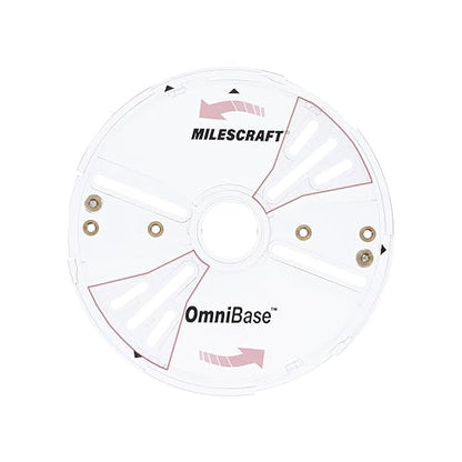 Milescraft 6202 Omni Base – Universal 7” Router Base Plate, Mounting Wings Adjust to Any Router, Clear Design Improves Visibility, Includes Centering & Mortise Pins. Fits 1-3/16” Porter Cable Bushings