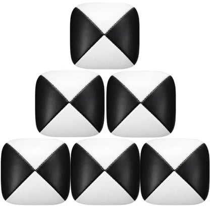 Patelai 6 Pack Juggling Balls for Beginners, Soft Juggle,White Black - color: White Black