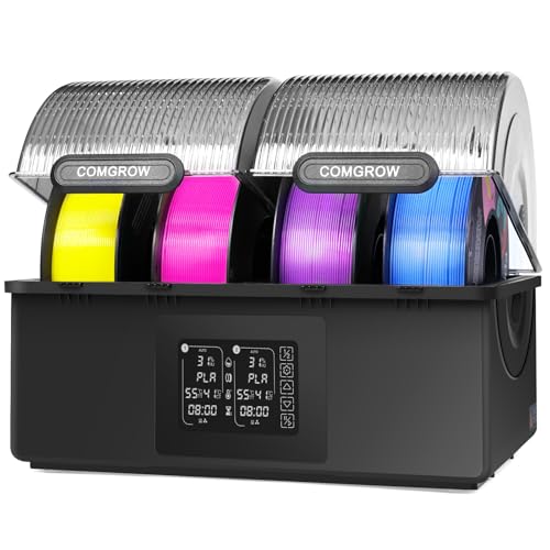 Comgrow Filament Dryer 4 Spools, SH03 Filament Storage Box - color: Black&transparent Gray