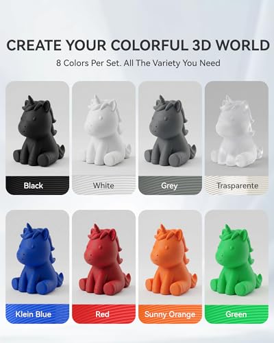 SUNLU 250g Filament Bundle 1.75mm, Multicolor 3D Printer Filament - color: Pla Spool-roasted Chestnut Black+bone White+grey+coffee Brown+red+klein Blue+vivid Yellow+olive Green