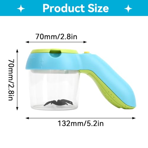 8X Insects Magnifier Container, Plant Viewer Box with 9 LED Cold Warm Light