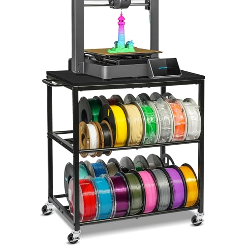 Portable Small 3D Printer Cart with Filaments Storage &Wheels,(Black - color: Black - Style01