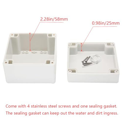 Project Box IP65 Waterproof Junction Box ABS Plastic Electrical Boxes DIY Electronic Project Case Power Enclosure White 4.72x4.72x3.54 inch (120 x 120 x90 mm) - color: White, size: 4.72"x4.72"x3.54"