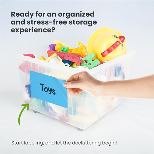 Storage Bin Labels 6x4 in 50 pk - Large Moving & Packing Box Labels Totes - color: All Colors