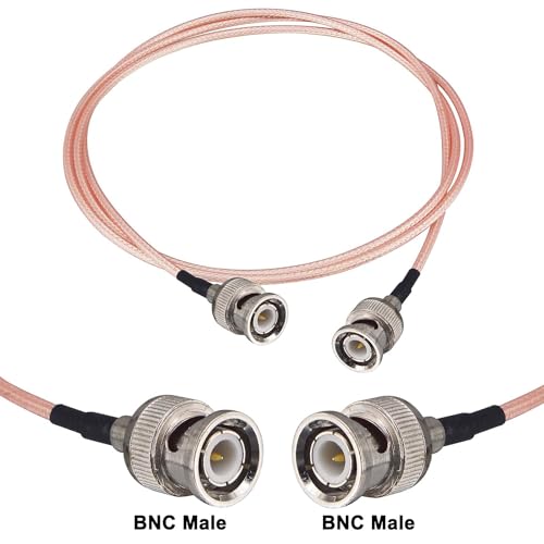 2PCS BNC Male Cable 3.28Ft/1M BNC Male to Male Coaxial Cable RG316 RF Coax Antenna Extender Pigtail Jumper 50 Ohm HD-SDI Cable for CCTV,DVR,Camera,Video Equipment - size: 3.28Ft 2PCS