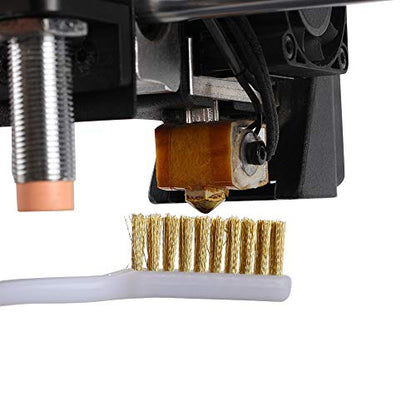 Imdinnogo BCZAMD 3D Printer Nozzle Cleaning Brass Wire Toothbrush Tool Brass Brush Handle Hot End Cleaning Toothbrush (2Pcs)