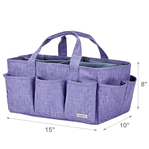 HOMEST Craft Organizer Tote Bag with Multiple Pockets - color: Purple