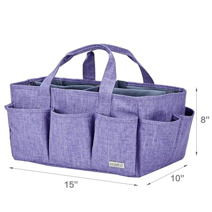 HOMEST Craft Organizer Tote Bag with Multiple Pockets - color: Purple