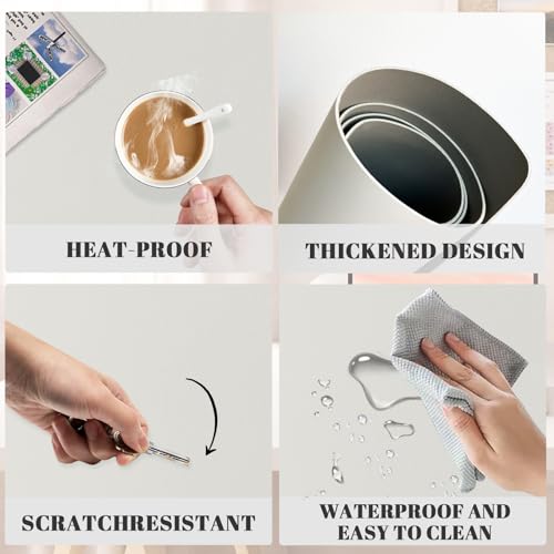 Dry Erase Desk Mat, Erasable Writing White Board for Making Plans - color: Grey