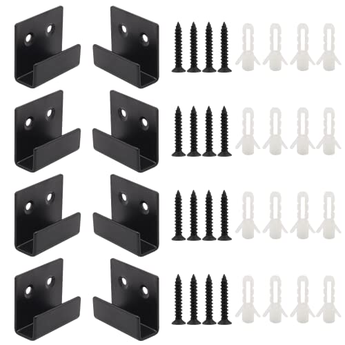 8 Pcs 10mm Stainless Steel Tile Bracket, Black U Bracket - size: Black 10mm/0.39"