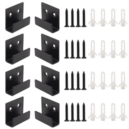 8 Pcs 10mm Stainless Steel Tile Bracket, Black U Bracket - size: Black 10mm/0.39"
