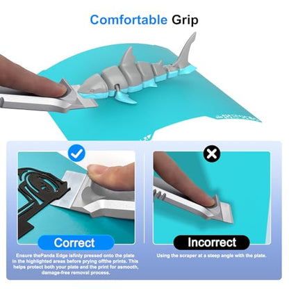 3D Printer Scraper Blades Tool Kit, SK5 Steel 3D Printer Removal Spatula Compatible with Bambu Lab X1 P1 Creality 3D Printer bulid Plate, All Metal 3D Printer Scraper with Comfortable Grip Handle