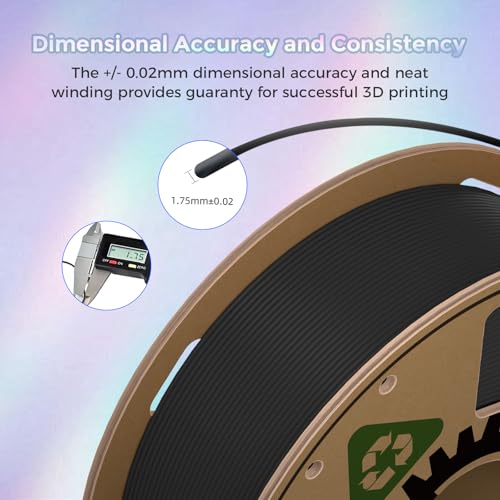 Creator Black High Speed PLA 3D Printer Filament 1.75mm, Rapid PLA for Max 500mm/s Printing, Dimensional Accuracy +/- 0.02mm, High Fluidity 3D Printing Filament 1kg (Black) - color: Hs Pla Black