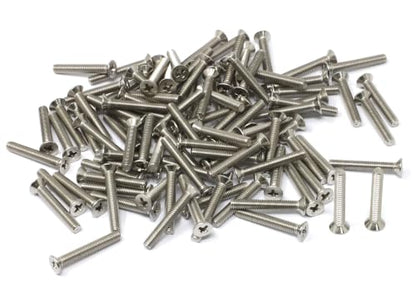 iexcell 100 Pcs M3 x 20mm Thread Pitch 0.5 mm Stainless Steel 304 Phillips Drive Flat Head Countersunk Screws Bolts, Bright Finish - size: M3 x 20mm