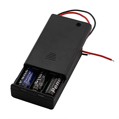 6 Pieces 3 Slots x 1.5V AAA Battery Case Holder Battery Spring Clip Storage Box Wire Leads with On/Off Switch - size: 6 x 3 Slots AAA with Switch