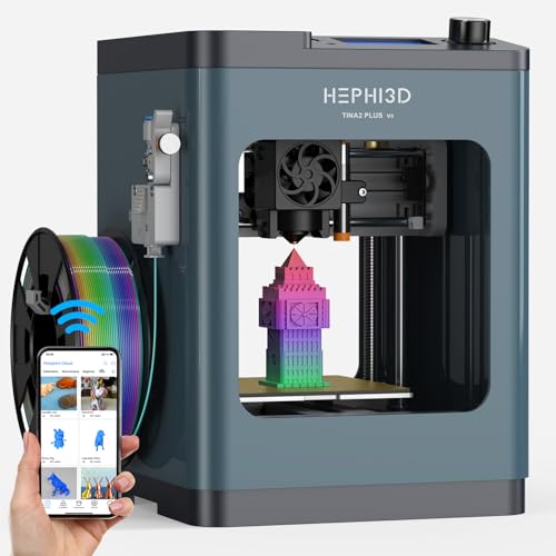 Hephi3d TINA2 Plus 3D Printer for Beginners, Fully Assembled Ready to Print - color: DarkBlue