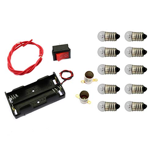 1Kit Electrical Circuit Experiment Set Home School Educational Set Fun Physics Experiment Homemade Series Circuits DIY Materials (Bulb Rated Voltage: 2.5V)