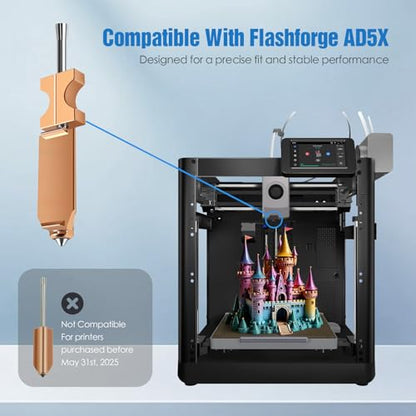 Nozzle Kit for Flashforge AD5X, 0.25mm / 0.4mm / 0.6mm Nozzles with Silicone Socks & Nozzle Wipers, 3D Printer Accessories - color: 0.25/0.4/0.6 mm