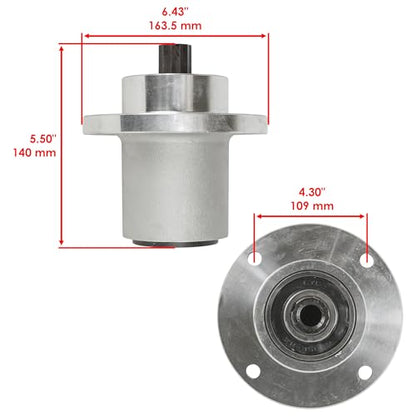 Caltric 54in Deck Spindle and Pulley Compatible with Hustler FasTrak SD / Z4 / Trimstar/FasTrak/Super Mini Z HT/Mini Z 783506 786889