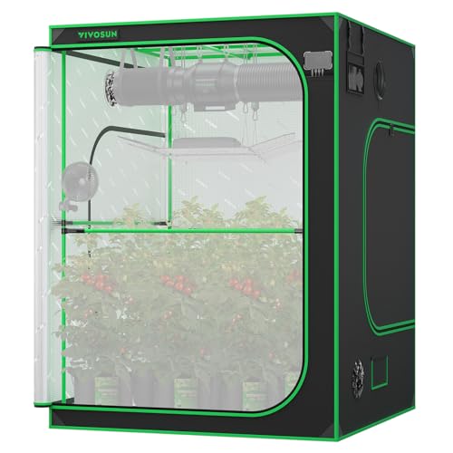 VIVOSUN P558 PRO Grow Tent 5x5 Large Indoor Grow Tents 60"x60"x 80" - size: 60"x60"x80"