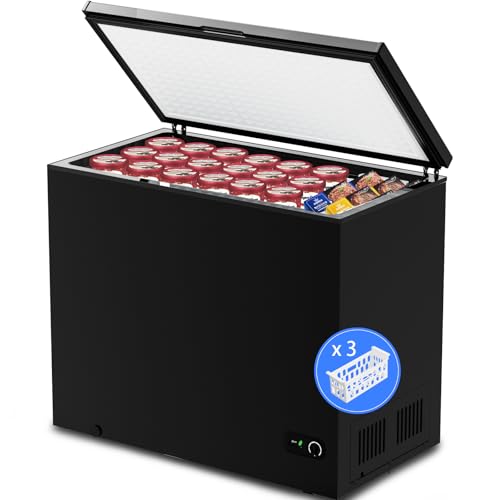 Kismile 7.0 Cubic Feet Chest Freezer, Deep Freezer for Home, Black - color: Black, size: 7.0 Cu.ft