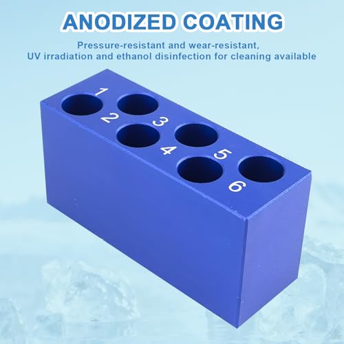 Aluminum Cooling Block - PCR Tubes Cooler, 6 Wells 15ml Centrifuge Tubes, Pack of One - size: 15mL 6 well