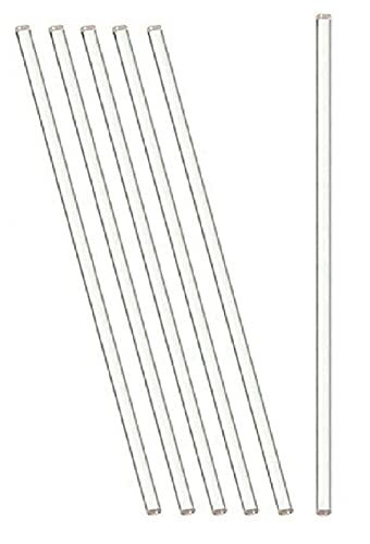 Pack of 6 Lab Glass Stirring Rod 6 inch (150mm) Long, 0.25" Diameter with Both Ends Round for Science, Lab, Kitchen, Science Education