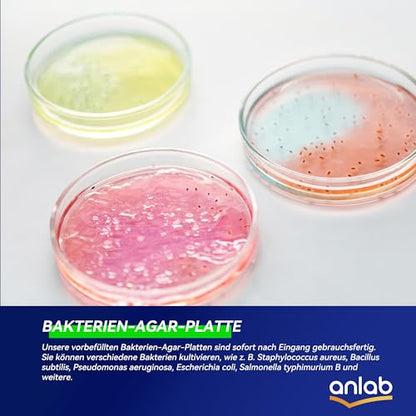 Nutrient Agar Petri Dishes Science Project Kit | Pre-Poured Agar Plates and Cotton Swabs for Science Experiments | Bacteria Science Kit - Sealed Separately (Items of 10)