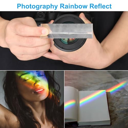 PATIKIL 150mm/6 Inch Triangular Prism, 2 Pack Glass Optical Crystal Rainbow Prism for Photography Physics Lights Taking Photo, Clear - size: 150mm/6 Inch