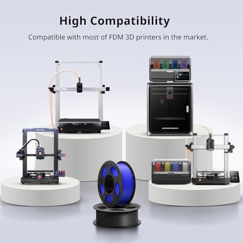 ANYCUBIC PLA Plus (PLA+), 3D Printer Filament 1.75mm Bundle, High Toughness, Dimensional Accuracy +/- 0.02mm, Print with Most FDM 3D Printers, 4 Pack 1KG Reusable Spool, Black, White, Blue, Red - color: 4kg Pla+ Black, White, Blue, Red
