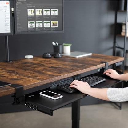VIVO Black Extra Large Clamp-on 34 x 11 in Keyboard Tray, MOUNT-KB15EB - color: Black, size: 34 inch