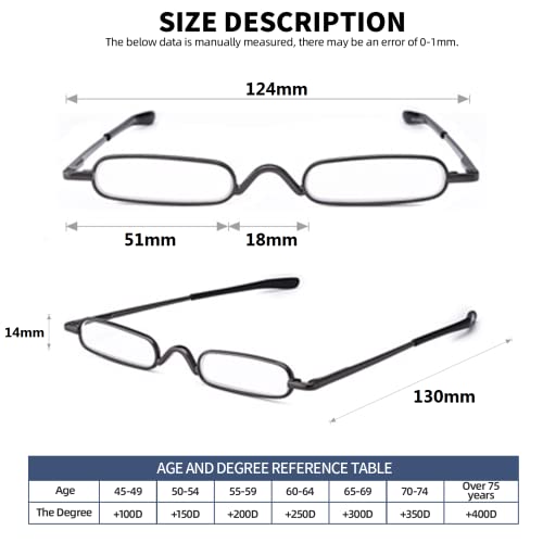 Mini Slim Pen Reading Glasses, Black+Brown+Gold, 2.00 - color: Black+brown+gold