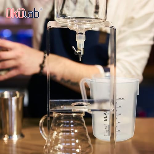 12pcs Plastic Beakers, 12pcs of Vol.30ml Lab Beakers Plastic Measuring Cup, PP Material, with Black Printed Graduation,BKLP25A12