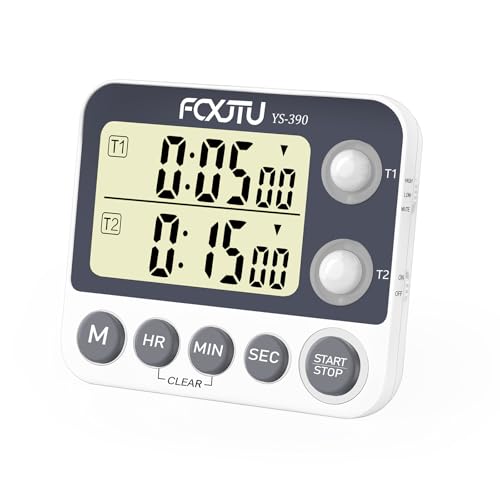 Digital Dual Kitchen Timer, 2Groups Count Up/Down Timer for Cooking - size: Dual Timer