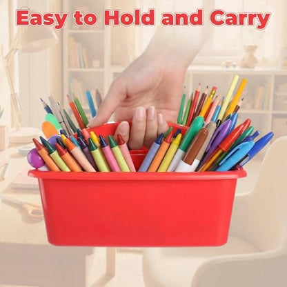 Kathfly 4 Pack Classroom Caddy Organizer with Handle Bulk, Blue Red - color: Blue Red
