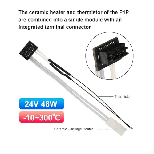 2 Pack Ceramic Heater and Thermistor for P1P 3D Printer Accessories