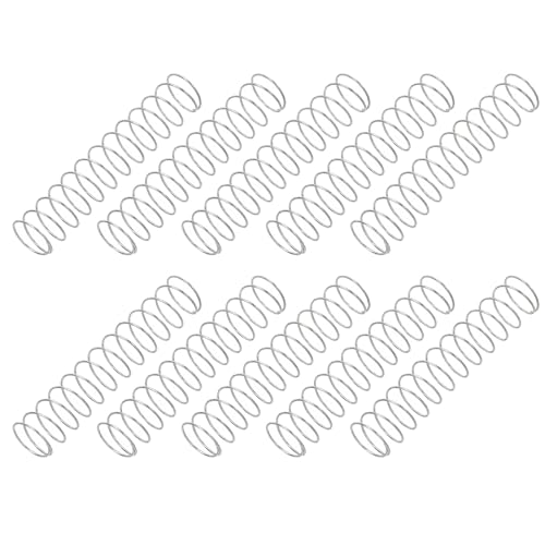 PATIKIL Compression Spring, 0.5mm Wire Dia x 10mm OD x 50mm L, 10 Pcs 304 Stainless Steel Mechanical Extension Small Springs Pen Springs Assortment Kit for Shop and Home Repairs - size: 0.5x10x50mm