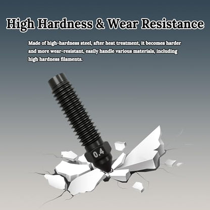 0.4mm Ceramic Hotend Print Head Extruder- for Elegoo Centauri Carbon, with 0.4mm Hardened Steel Nozzle/0.4mm Brass Nozzle+2PCS Silicone Cover Case+2PCS Nozzle Brushes - color: Hotend, size: 0.4MM Nozzles x 2