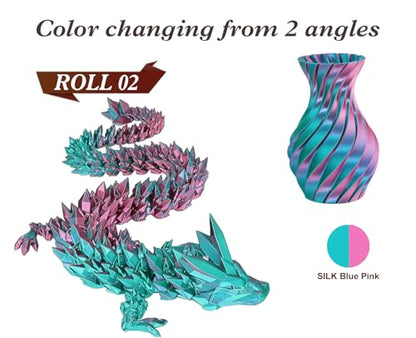 LOVOON Silk PLA 3D Printer Filament Bundle 2 KG, PLA Filament 1.75mm, Shiny Silk Blue/Yellow/Red and Blue/Pink Change by Angle, 3D Printing Filament for Most FDM Printers and 3D Pen, 1KG X 2 Spools - color: Blue/Yellow/Red+blue/Pink, size: 2 kg