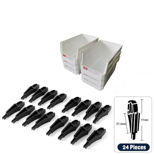 Pe&Hui Storage Organizer Boxes,Wall Mount Storage Parts Rack,Stackable Shop Tool Bins for store Screws,Small Parts,Office Supplies and other Accessories White (6Pack-wh)