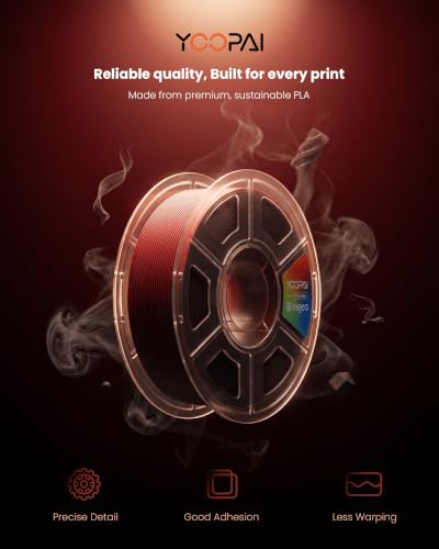 YOOPAI Silk PLA Filament Bundle 1.75mm Multicolor 250gx4, Silky Glossy Tri-Color PLA 3D Printer Filament Bundle for Bambu Lab 3D Printers, RedGoldPurple+RedBlueGreen+RedYellowBlue+BlackPurpleBlue - color: C-silkpla-250gx4- B-redgoldpurple+redbluegreen+red